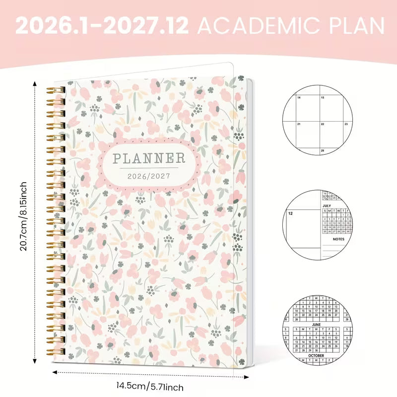 1 kpl A5 kuukausikalenteri 2026-2027