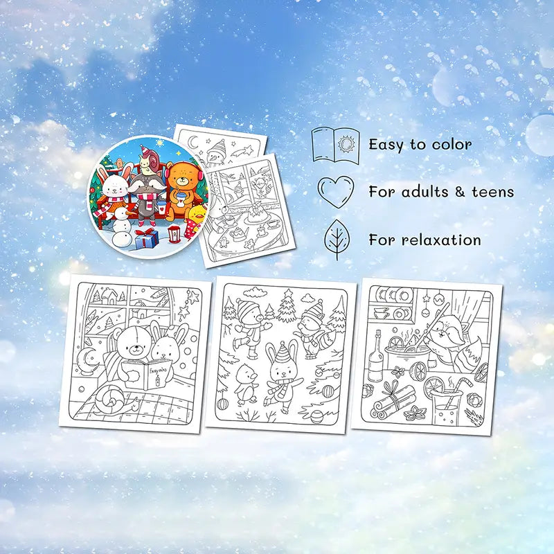 Christmas hygge coloring book värityskirja