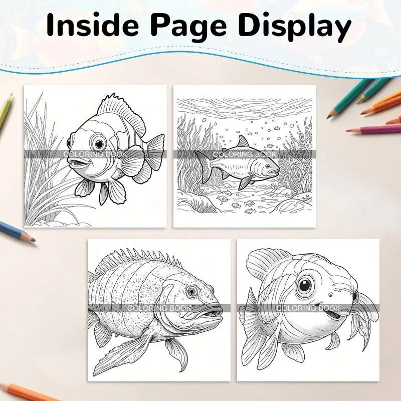 Fish coloring book värityskirja
