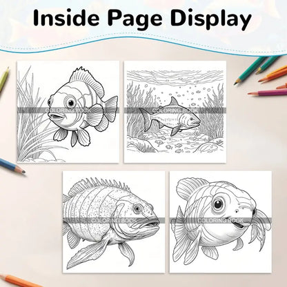 Fish coloring book värityskirja