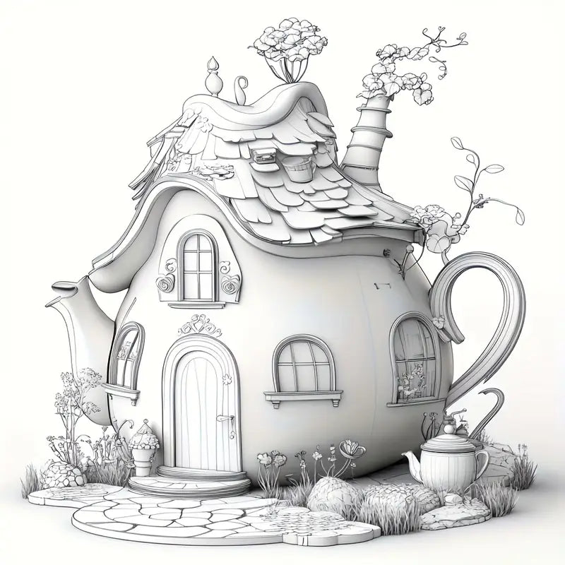 Dreamy Tea Pot coloring book värityskirja