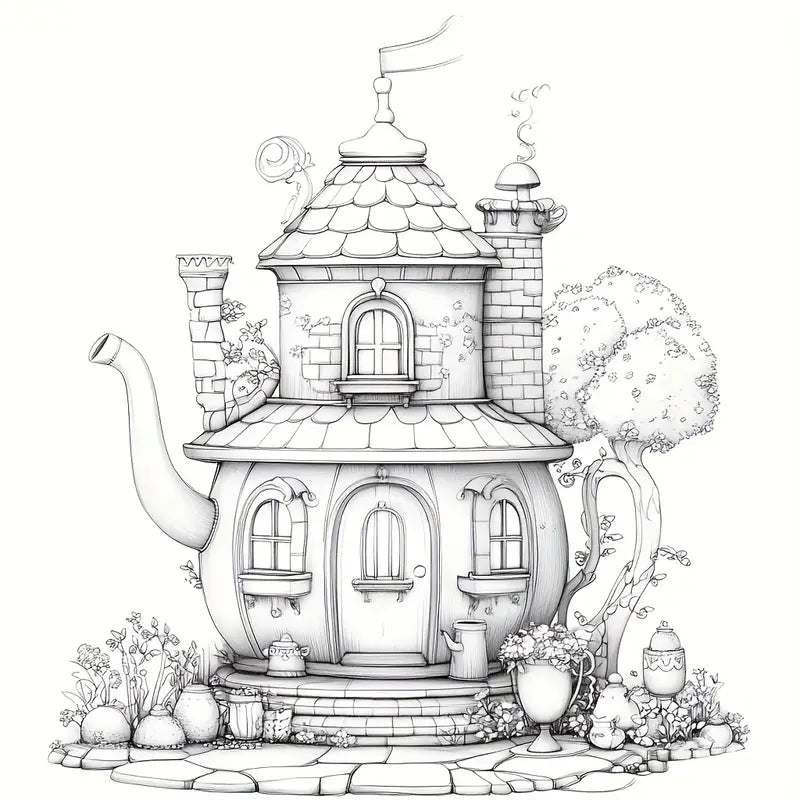 Dreamy Tea Pot coloring book värityskirja