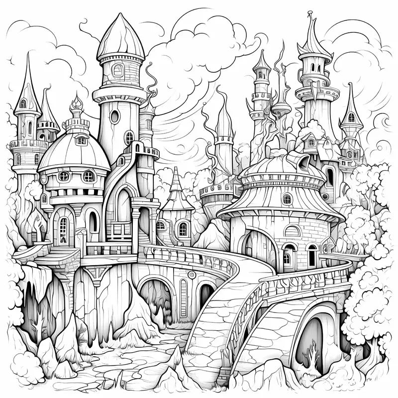 Fairy castle coloring book värityskirja