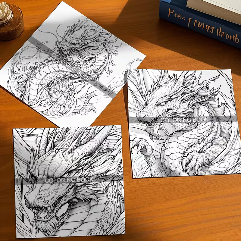 Dragon coloring book värityskirja