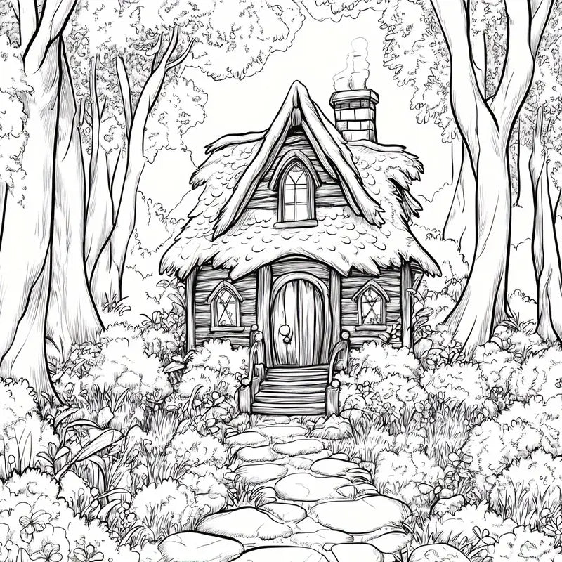 Forest house coloring book värityskirja