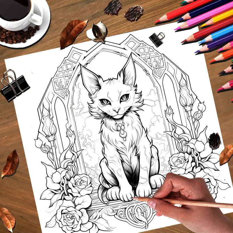 Dark kitty coloring book värityskirja