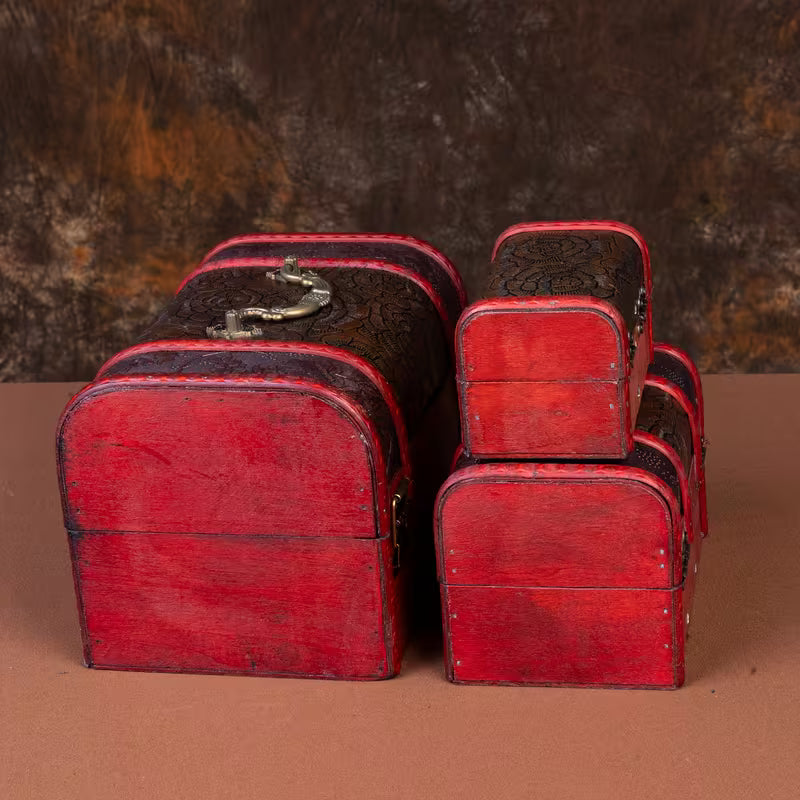 3kpl käsintehty vintage-tyylinen puinen rasiasarja