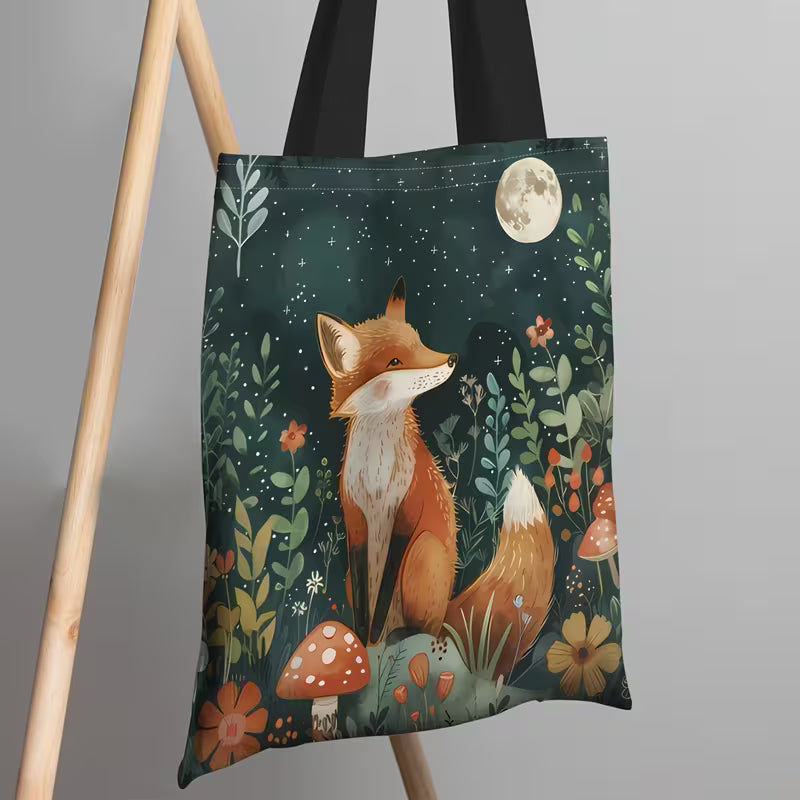 1 kpl sarjakuvakettu-kankainen kangaskassi