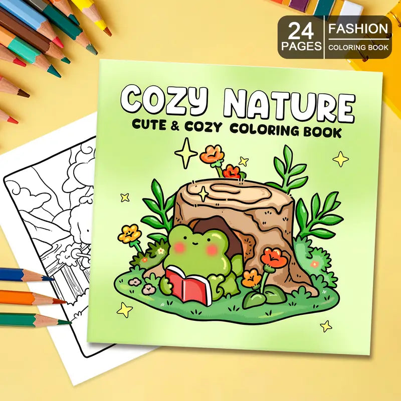 cozy nature coloring book värityskirja