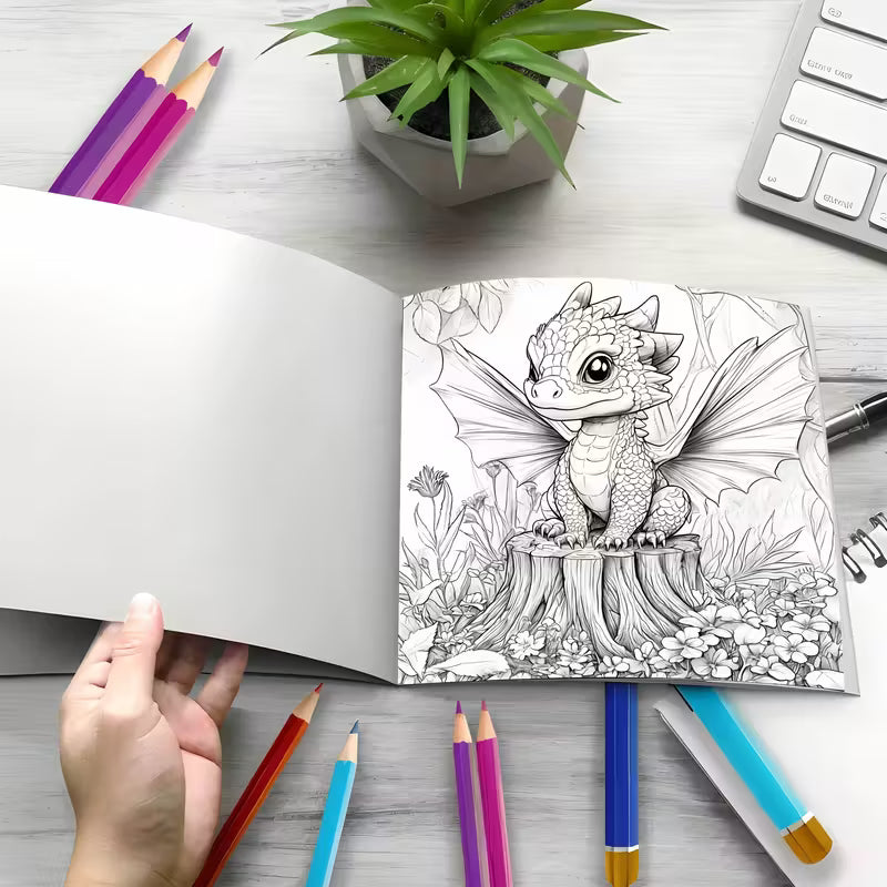 Magical dragon coloring book värityskirja