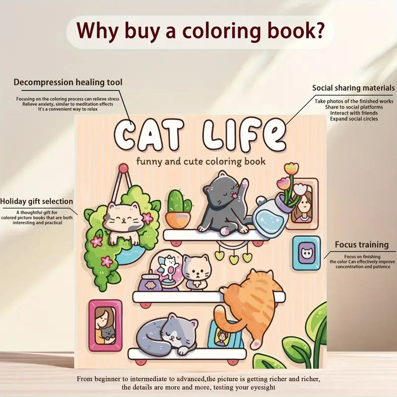 Cat life coloring book värityskirja