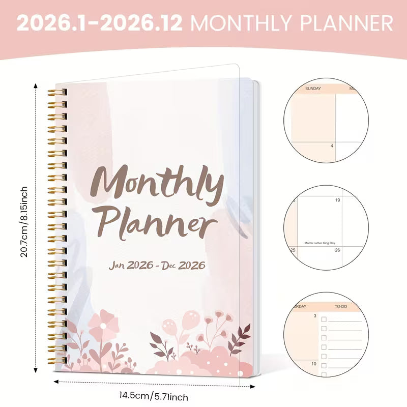 1 kpl A5 2026 kuukausikalenterivihko