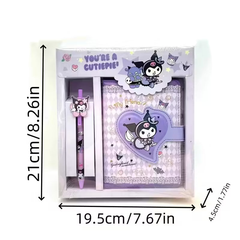 1 setti Sanrio-muistikirja ja -kynäsetti