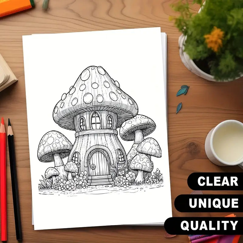 Mushroom Forest coloring book värityskirja