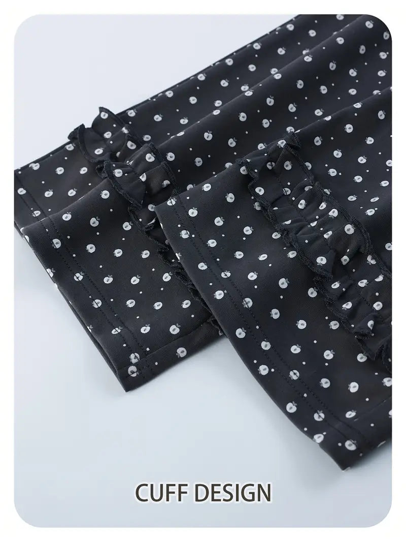 100 % puuvillaa Hengittävät kirjaillut lyhythihaiset pitkät pyjamat