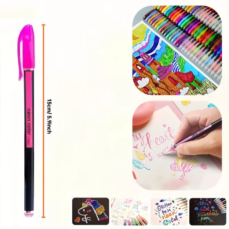 24 metallista kimallusta sisältävää vesivärikynää