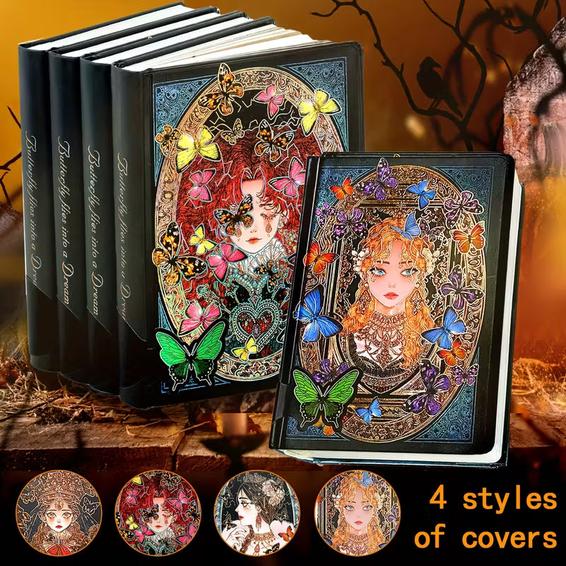 256 sivua, eloisa vintage kovakantinen muistikirja, A5