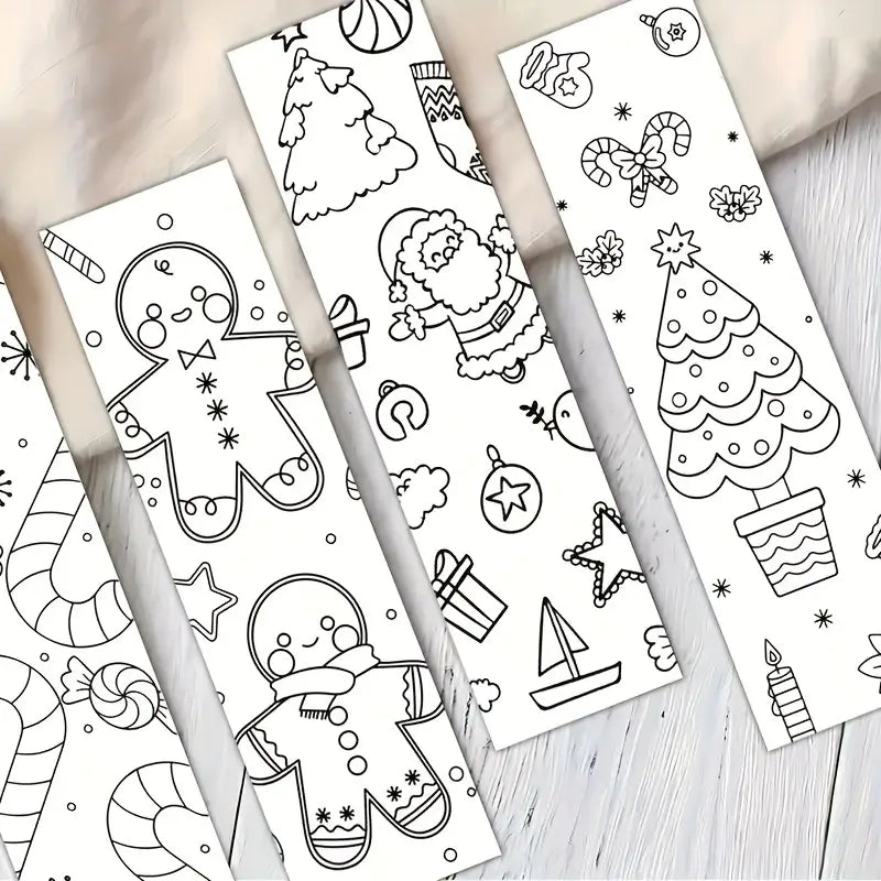 1 kpl satunnaisia joulukirjanmerkkejä väritettäväksi