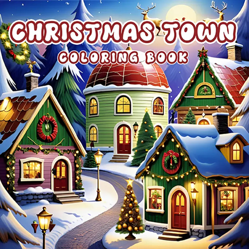 Christmas town coloring book värityskirja