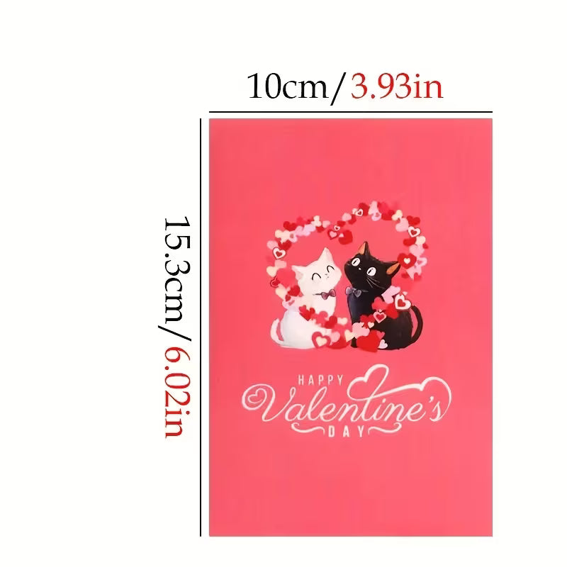 Valentine's card cat themed Kissa-aiheinen ystävänpäiväkortti