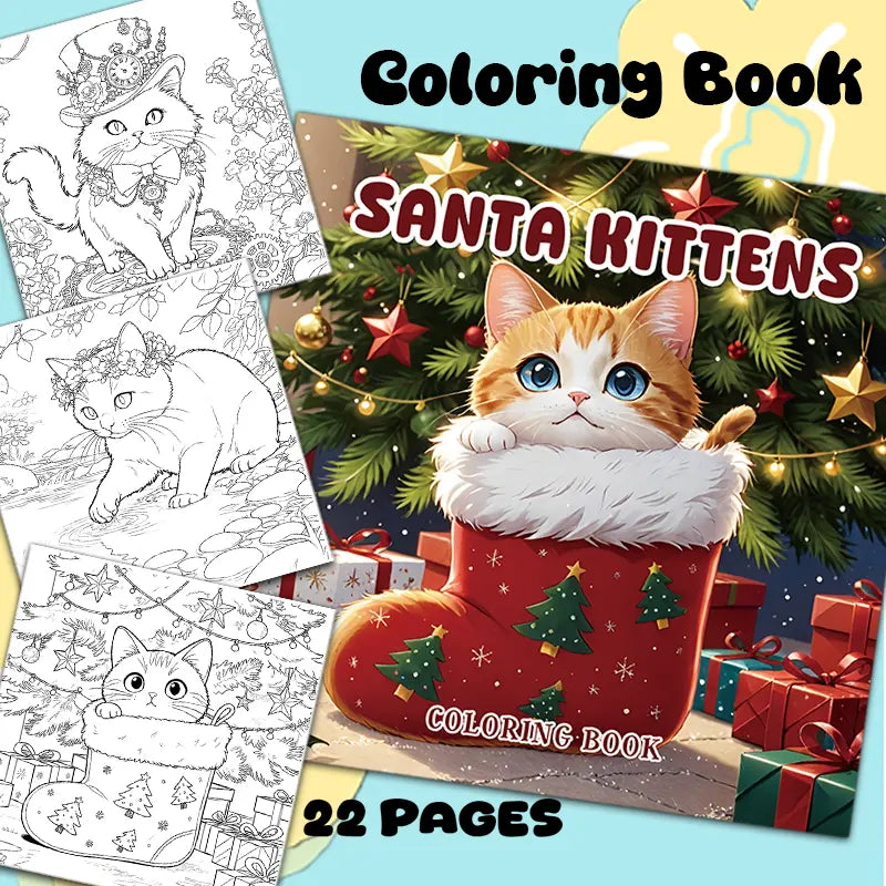 Santa kittins coloring book värityskirja