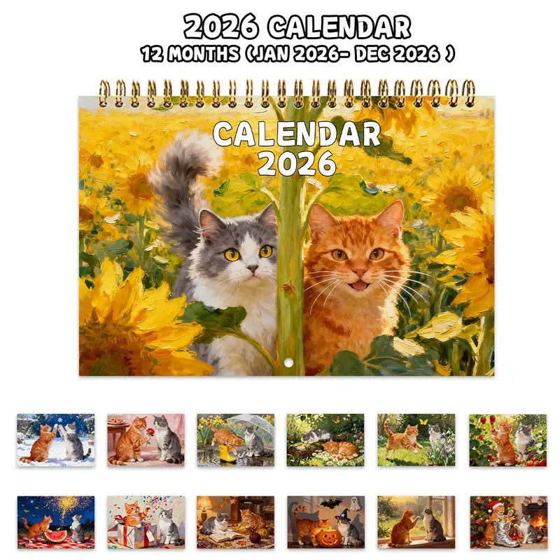 Kissakalenteri 2026 - A5-kokoinen