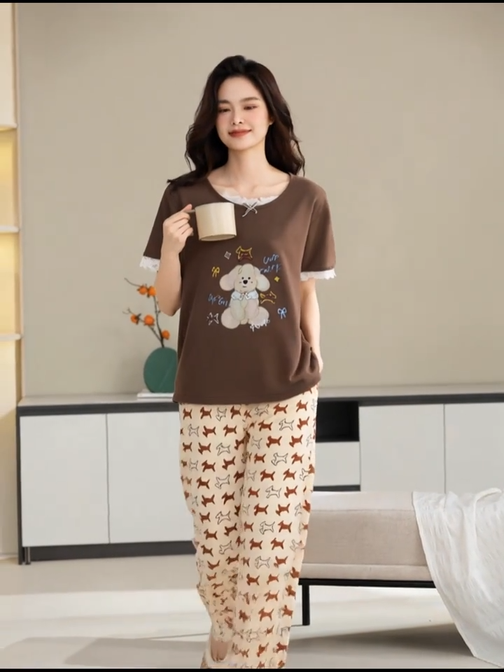 100 % puuvillaa Kesäiset hengittävät lyhythihaiset pitkät housut, pyjamat